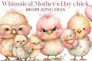Whimsical Mother's Day chick Clipart, an Illustration by Designworld