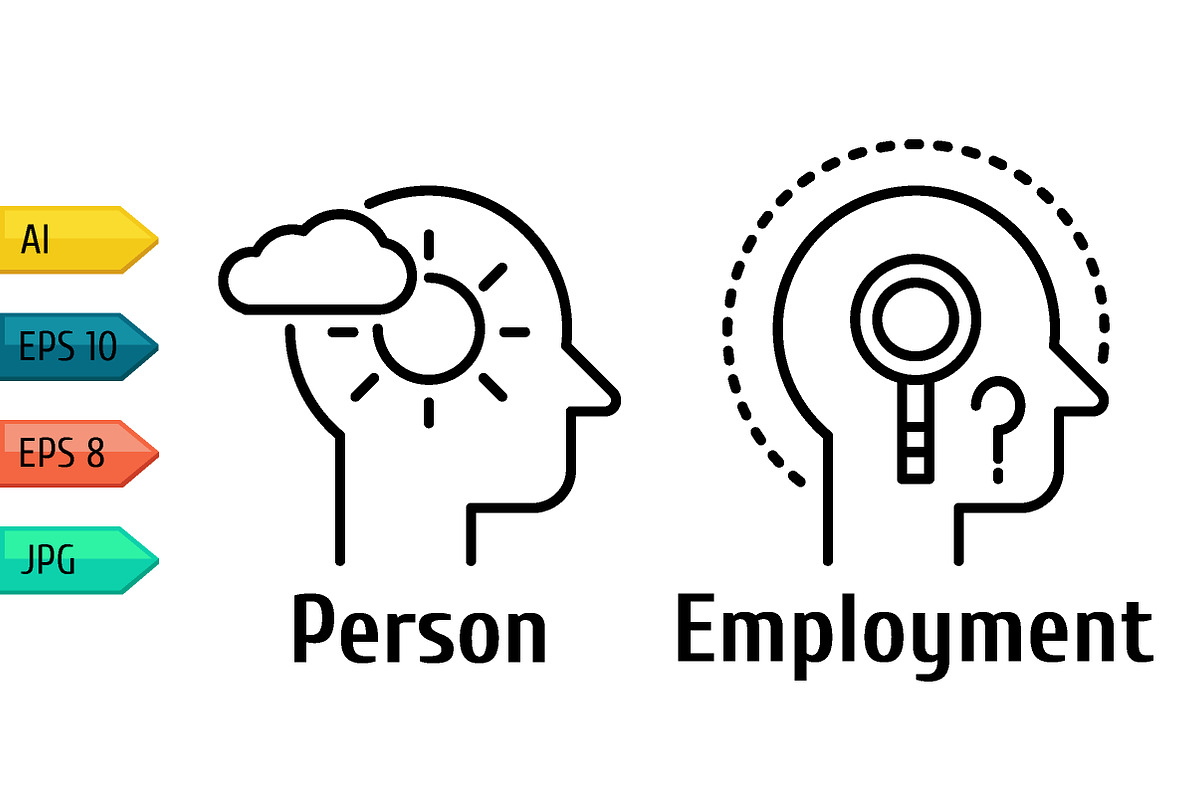 Pictogram icons set of human brain., an Outline Icon by julia_musdotter (Photo 5 of 10)
