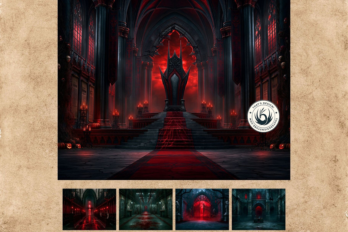 71 Halloween Horror Backdrops, a Seasonal Illustration by ThatsDesignArt (Photo 10 of 15)