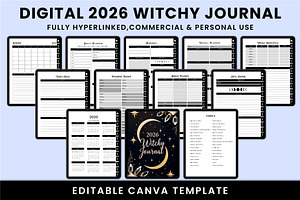 Digital 2026 Witchy Journal KDP, a Stationery Template by Shumaya