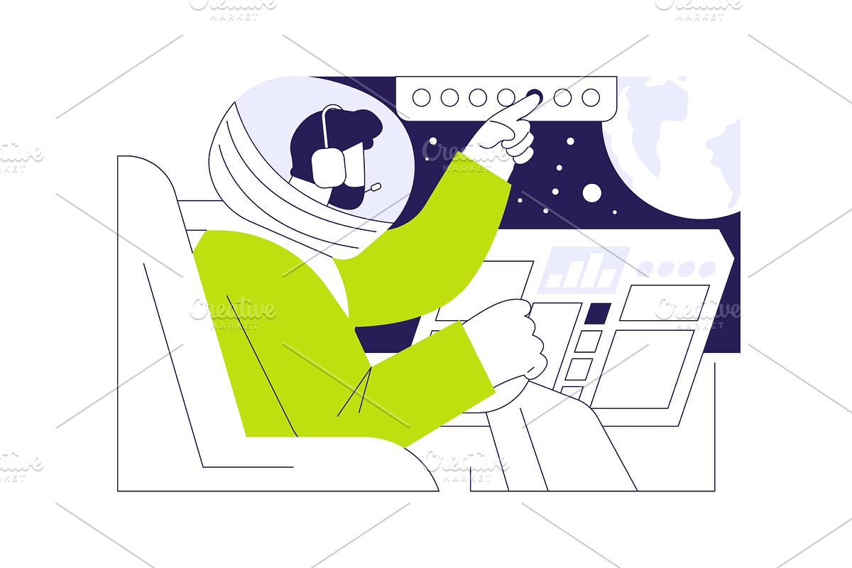 Piloting spacecraft abstract concept, an Illustration by Visual Generation