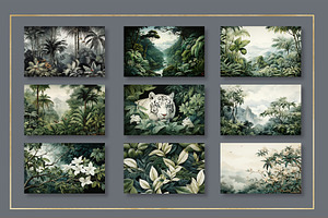 Forest Plants Landscape Mural