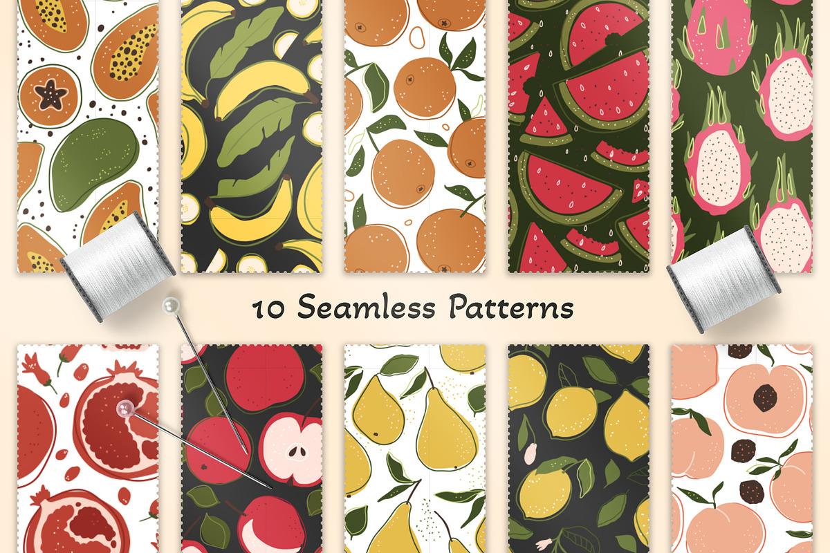 Summer fruits. Big graphic set., an Illustration by ClipArtRoom (Photo 6 of 8)