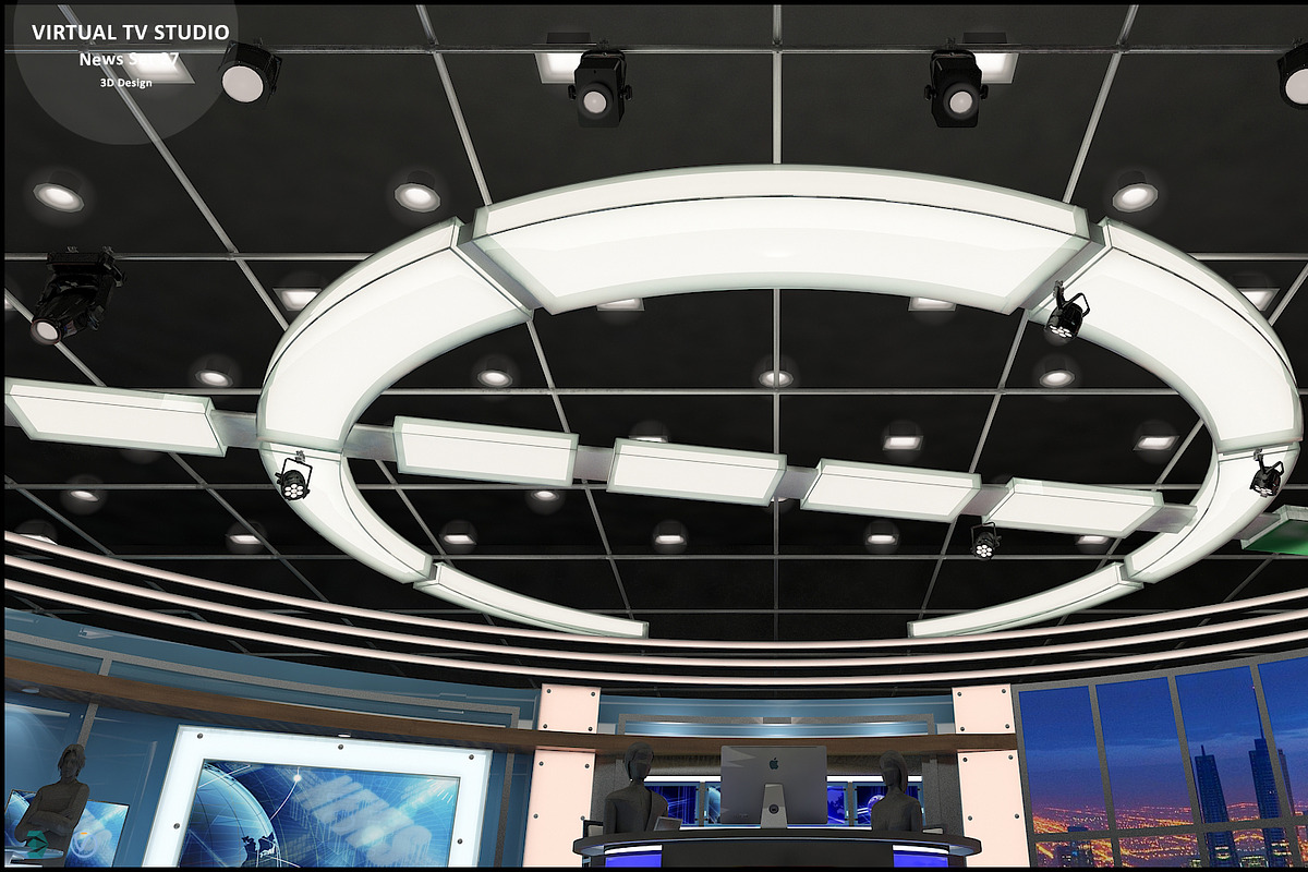 Virtual TV Studio News Set 27, an Architecture 3D Model by akerStudio (Photo 36 of 49)