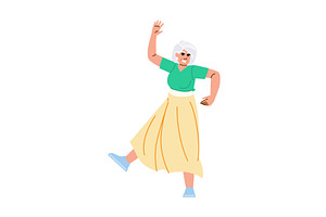 Senior woman dancing and waving, a Sport Illustration by pikepicture