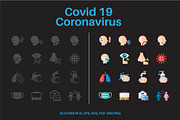 Corona Virus Covid-19 Virus Icons, an Outline Icon by Karawan (Thumbnail 2 of 3)