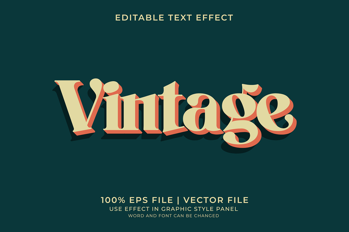 Vintage Text Effects Bundle, a Layer Style Add-On by WM48 Shop (Photo 11 of 17)