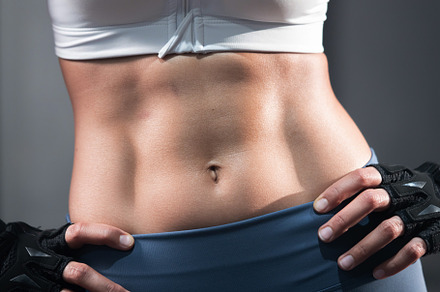 Asian Woman Abdominal with Six Pack