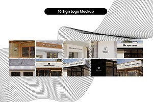 10 Sign Logo Mockup - VOL. 3