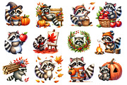 Autumn Raccoons Clipart, an Illustration by Dream Creation (Thumbnail 4 of 5)