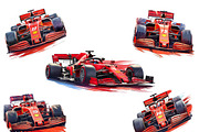 Watercolor Red Racing Sports Clipart, a Sport Illustration by Design Scotch (Thumbnail 4 of 8)