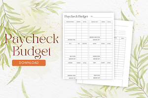 Paycheck Budget Planner Canva PDF