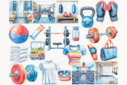 Fitness Girl Clipart Collection, a Sport Illustration by GlamArtZhanna (Thumbnail 4 of 8)