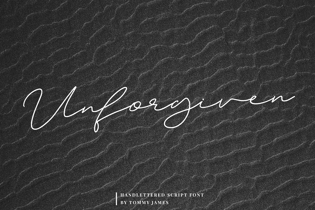 Unforgiven handlettered script