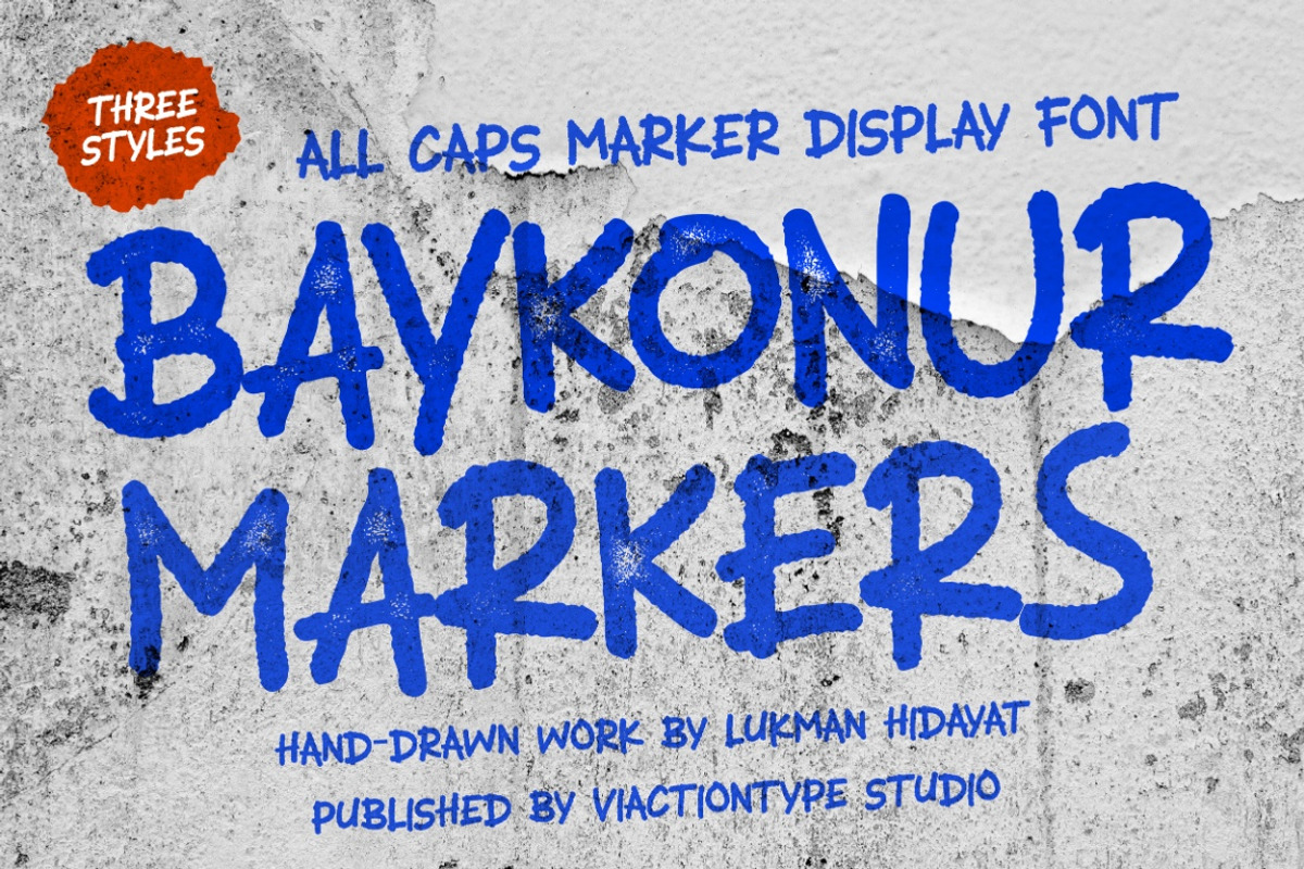 VT Baykonur - Markers Font, a Handwritten Font by ViactionType (Photo 1 of 11)