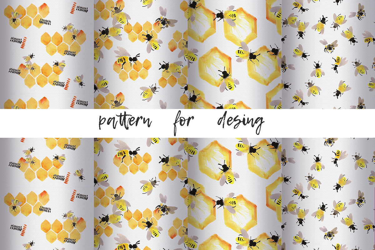 sweet honey bees., a Texture Illustration by Nejumi (Photo 4 of 7)