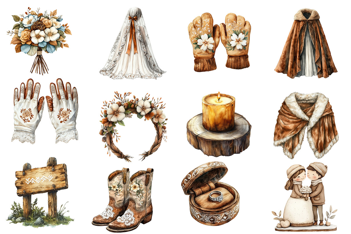 Nordic Wedding Day Clipart, an Illustration by Designworld (Photo 4 of 5)