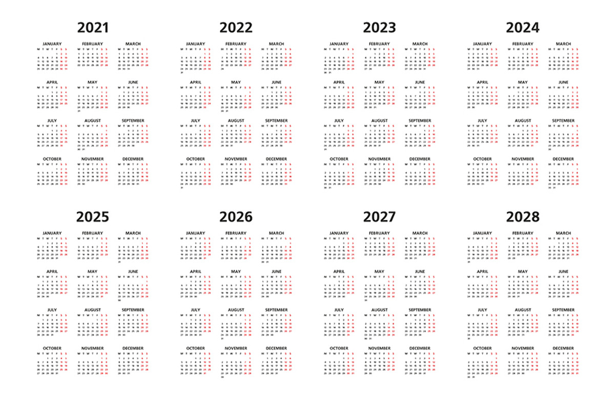Calendar 2021, 2022 and 2028, a Work Illustration by Volyk (Photo 1 of 5)