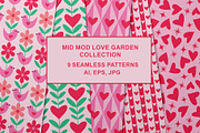Mid Mod Love Patterns collection, a Pattern Graphic by Yasmine Patterns (Thumbnail 1 of 8)