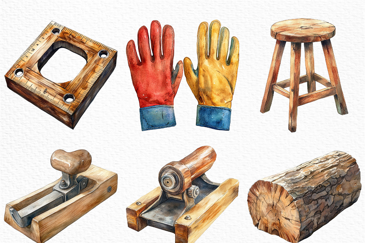 Watercolor Craftsman Clipart, an Illustration by Craft Nest (Photo 3 of 6)