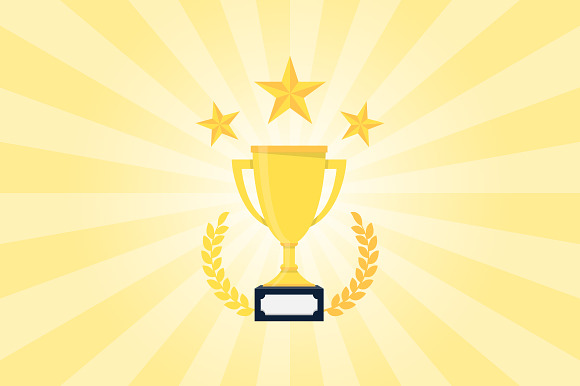 Golden Trophy With Laurel Wreath