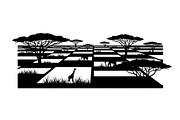 Abstract Savanna Scenery Silhouette, a Graphic by Artivon (Thumbnail 5 of 13)