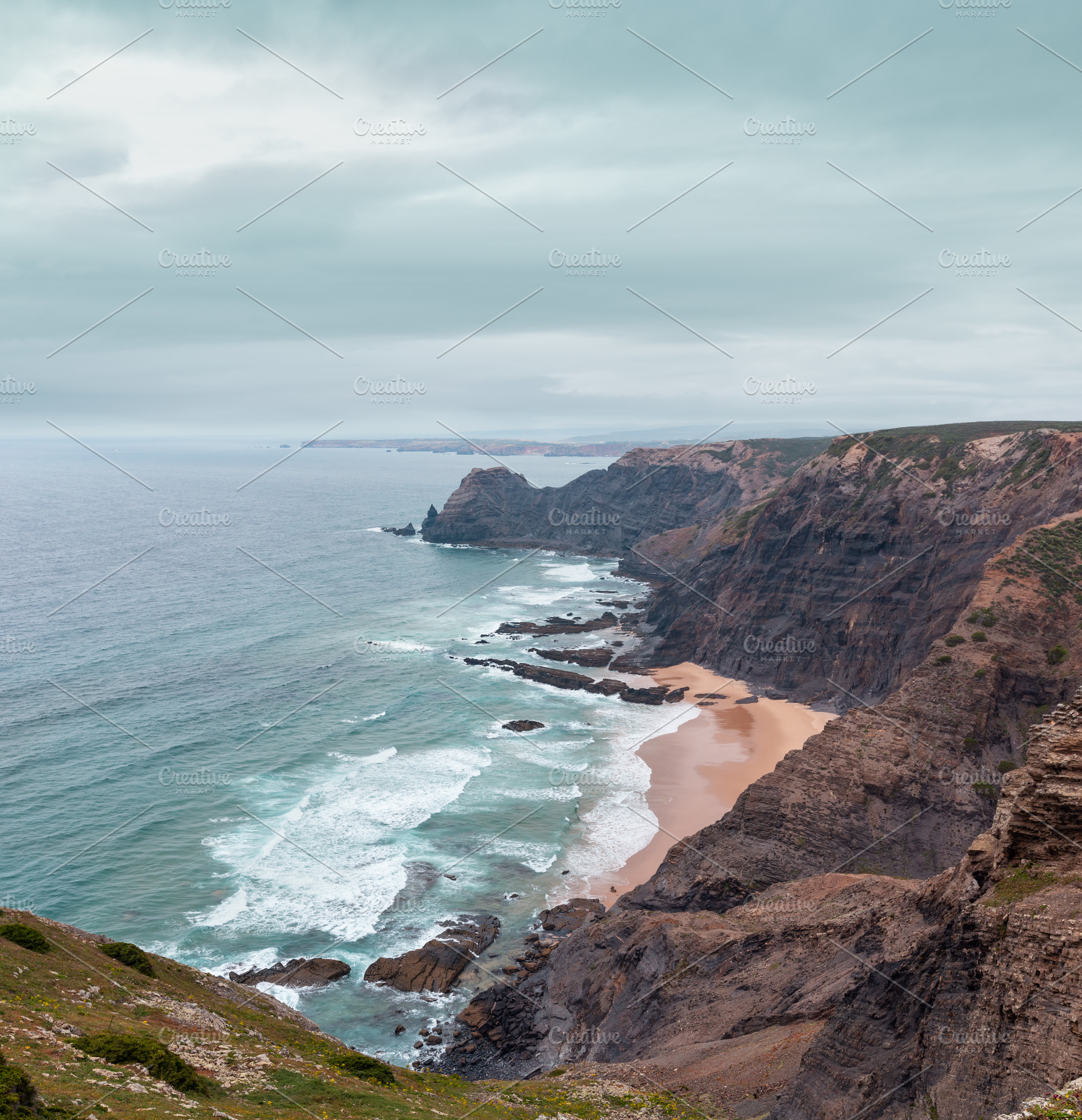 Summer Atlantic rocky coast (Algarve, Portugal)., a Nature Photo by YuriyB