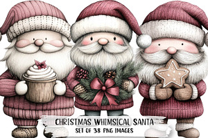 Christmas Whimsical Santa Clipart, an Illustration by DreamPrint404