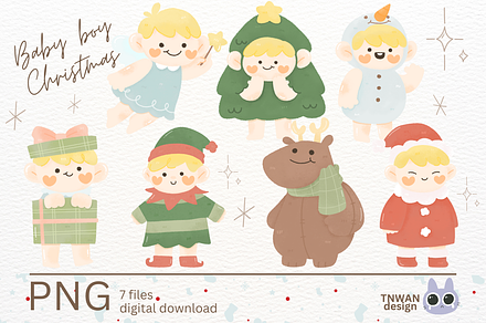 Cute Christmas Santa Boy clipart