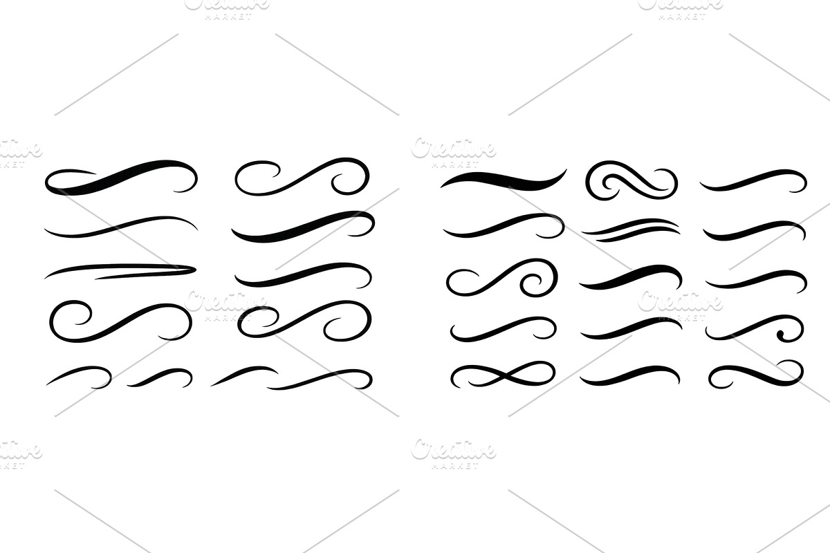 Elegant black swirls and curves, an Illustration by ZinetroN