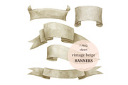 Vintage Beige Banners, an Object Illustration by Natikka Art (Thumbnail 1 of 2)
