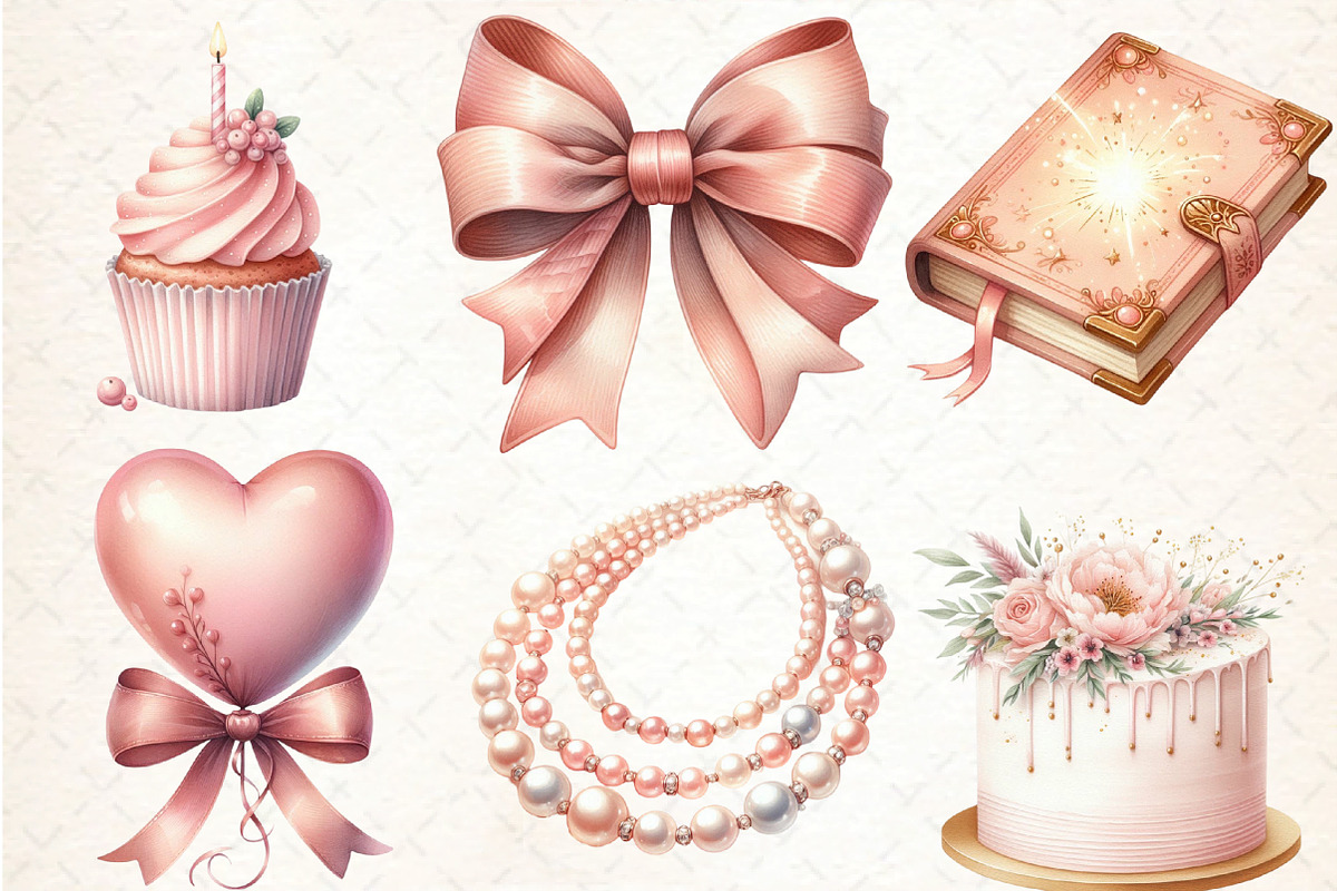 Watercolor Blush Pink Birthday, an Illustration by DreamCafeArt (Photo 3 of 5)