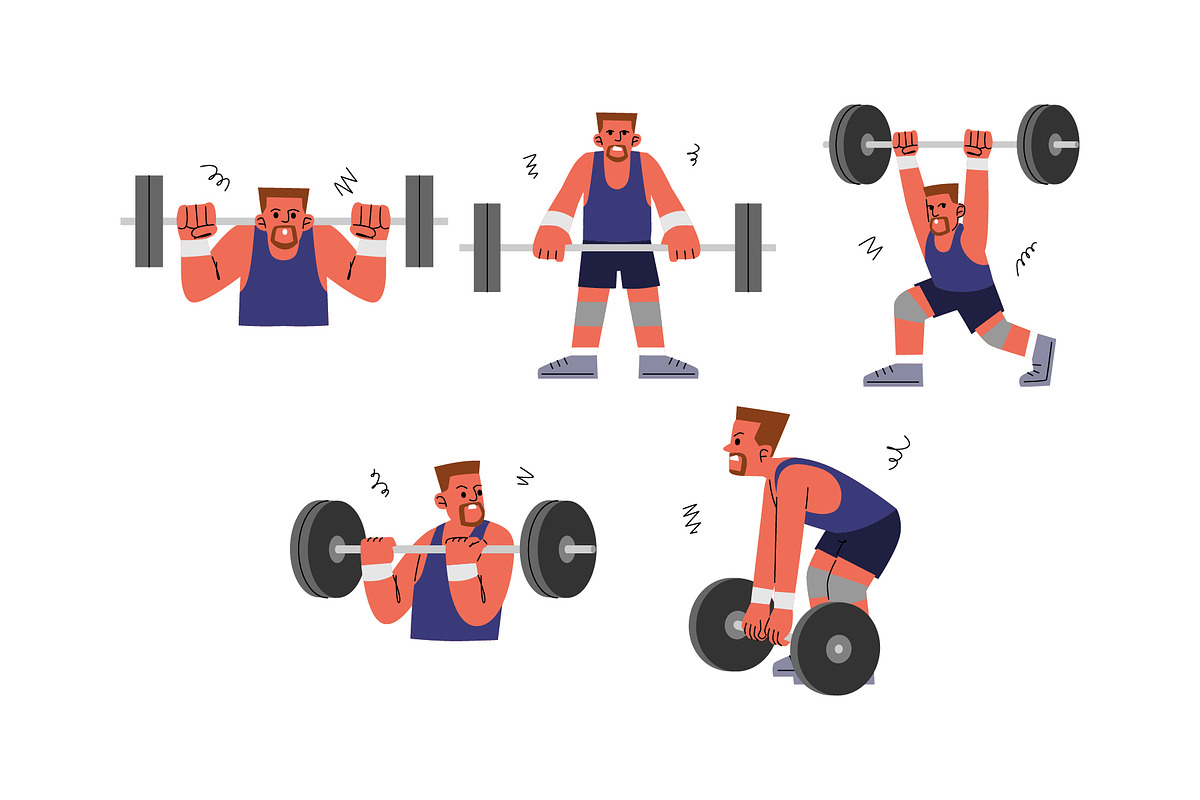Character Weightlifting Man Vol. 1, a Sport Illustration by SLAB! Design (Photo 3 of 3)