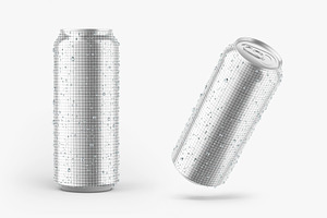 6 Metallic Can Mockups