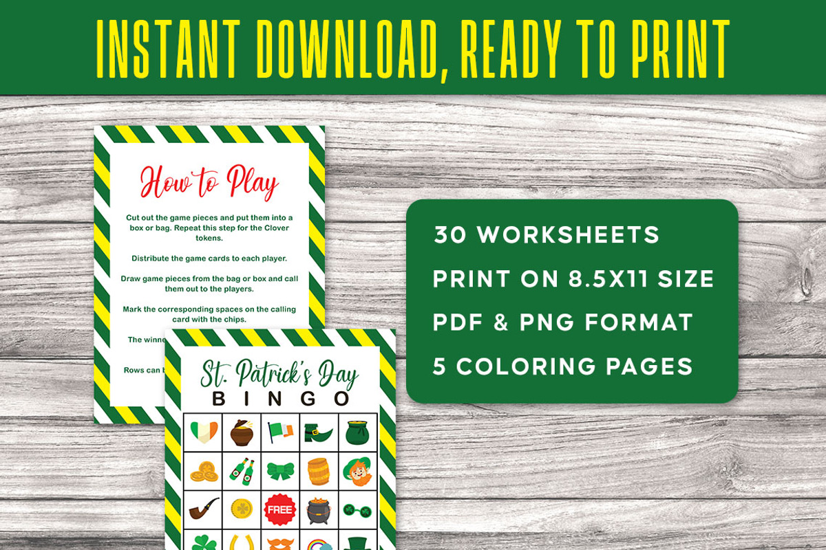 St. Patrick's Day Bingo Printable, a Print Template by Graphicsnext (Photo 4 of 4)