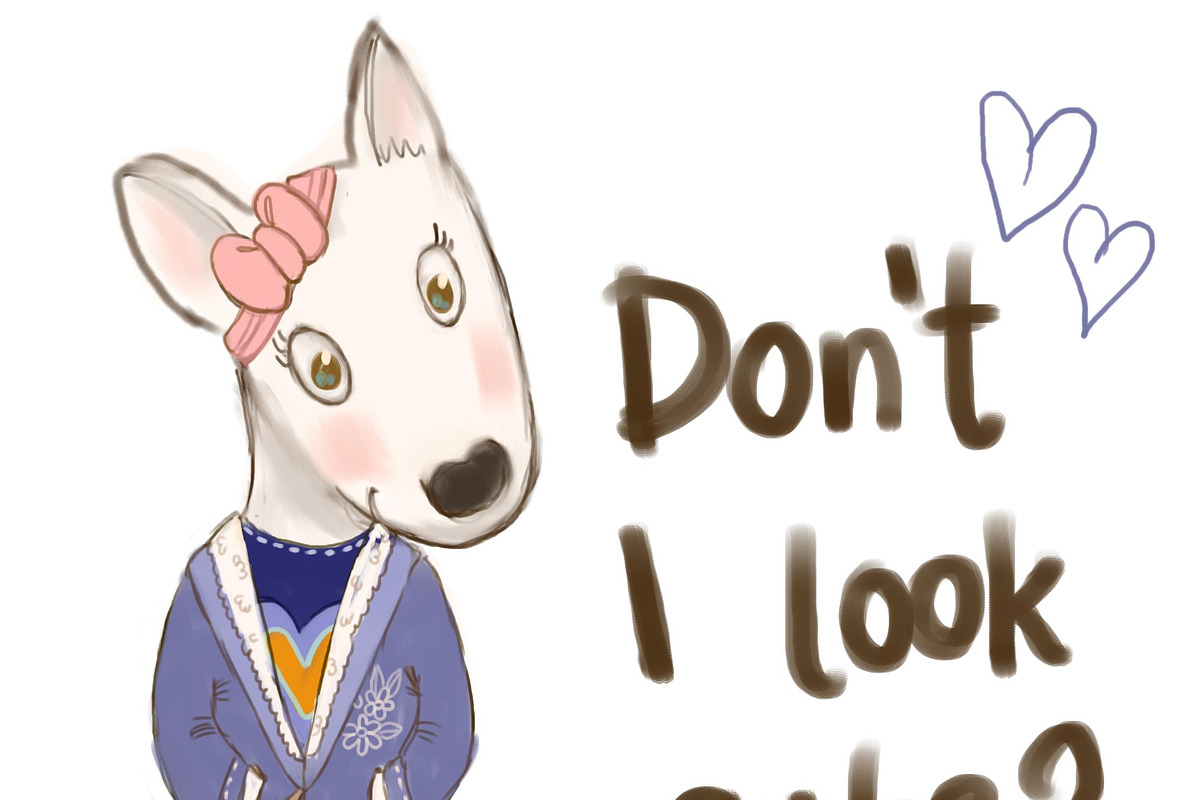 Kira Paper Doll- Bull Terrier, a Decorative Illustration by Paper Doll Pets (Photo 2 of 3)
