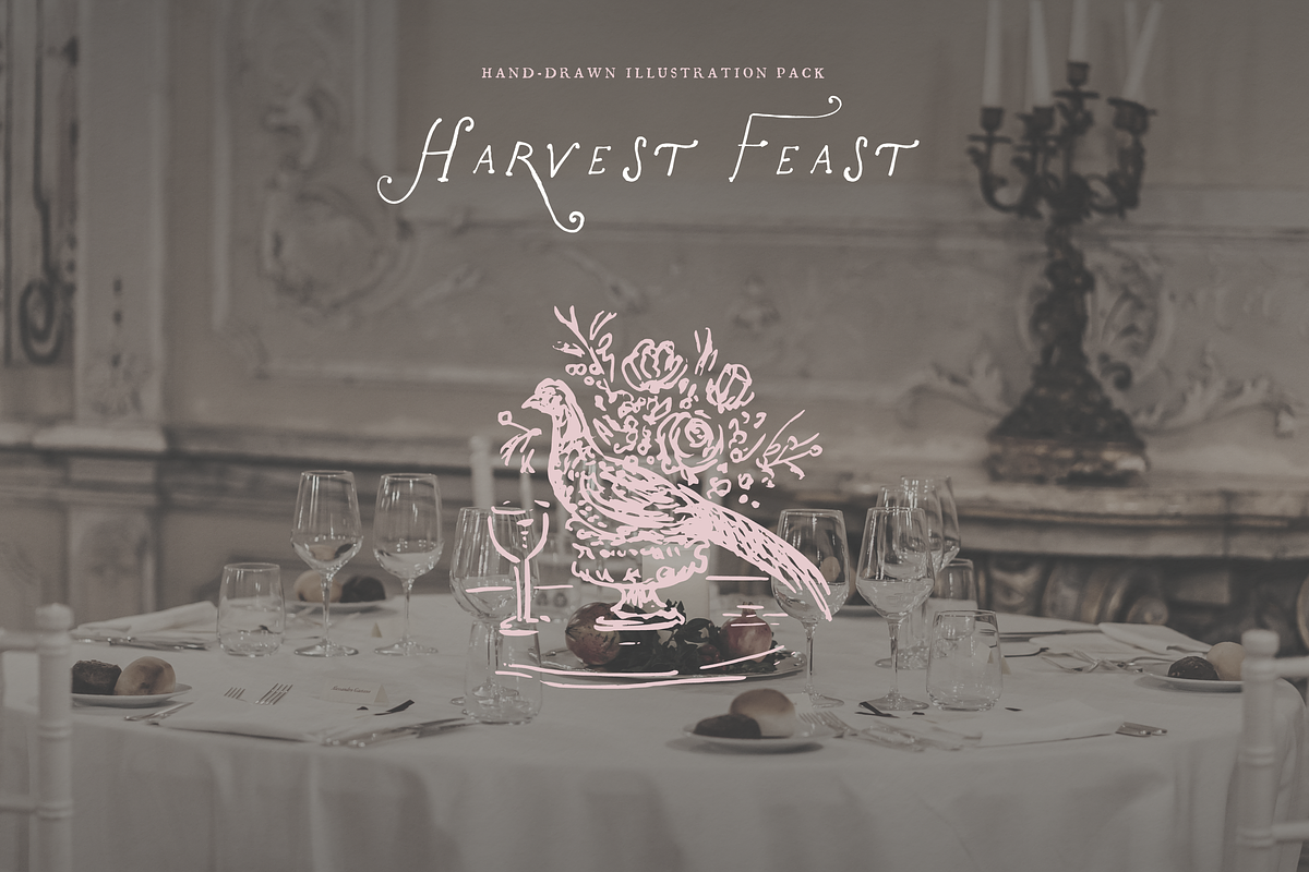 Thanksgiving Dinner Vector Clipart, a Seasonal Illustration by The October Creative (Photo 7 of 13)