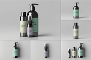Black Bottles Cosmetic Mockup, a Packaging Mockup by DesignRushMarket (Thumbnail 1 of 8)