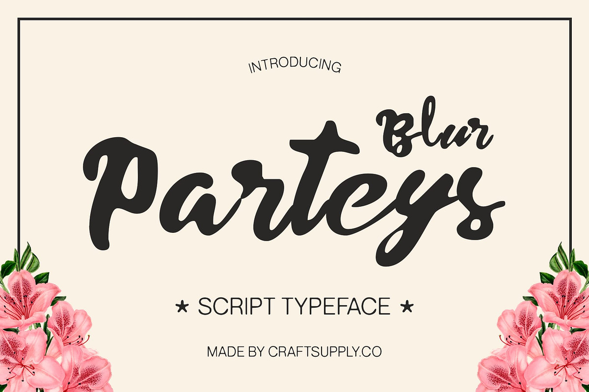 Parteys Blur, a Script Font by Craft Supply Co. (Photo 1 of 8)