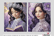 Lavender Female Characters Papers, a Wallpaper Graphic by EdeniaArtStudio (Thumbnail 3 of 7)