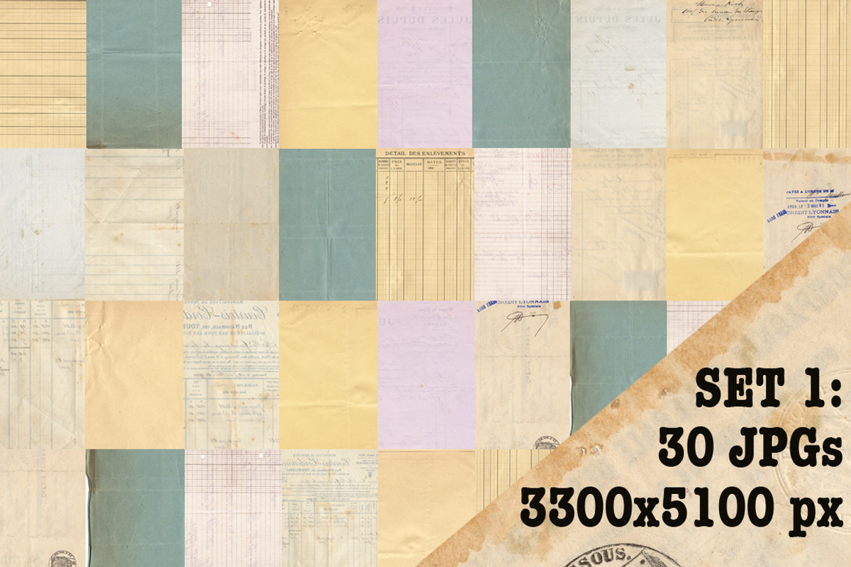 30 Vintage French Papers Pack, a Texture Graphic by Piddix Archives (Photo 2 of 2)