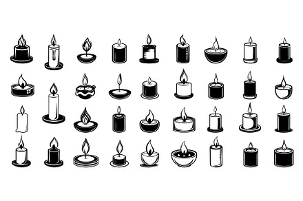 Candles silhouettes. Black spa, an Object Illustration by Stock-Smart-Start