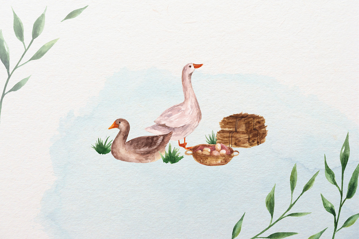 Village watercolor clipart, a Decorative Illustration by a_ptichkina (Photo 7 of 7)