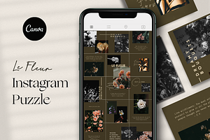 Le Fluer Instagram Puzzle | Canva, a Social Media Template by North Eighth