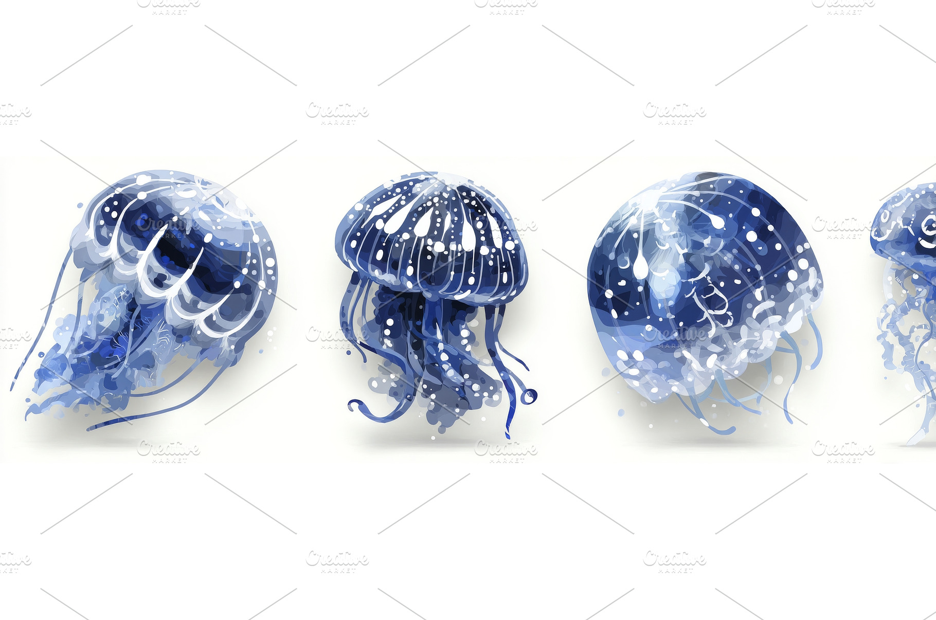 A vibrant jellyfish stands alone on, an Animal Photo by ZinetroN