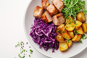 Delicious and healthy roasted pork, a Photo by Pavel_design