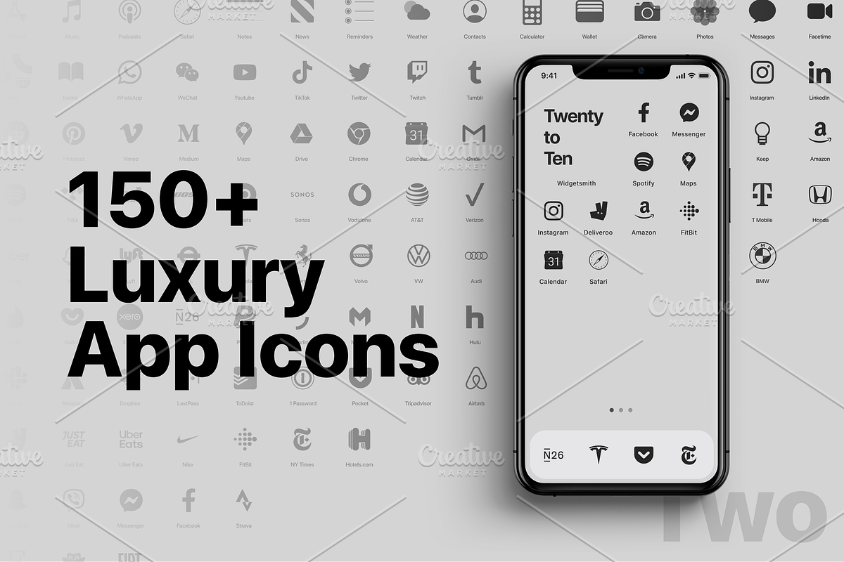 iOS 14 Luxury iPhone App Icons - Two, an Icon by Homescreen Pro (Photo 1 of 6)