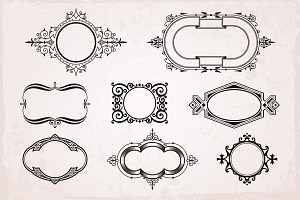 15 Rounded Frames Backgrounds Set