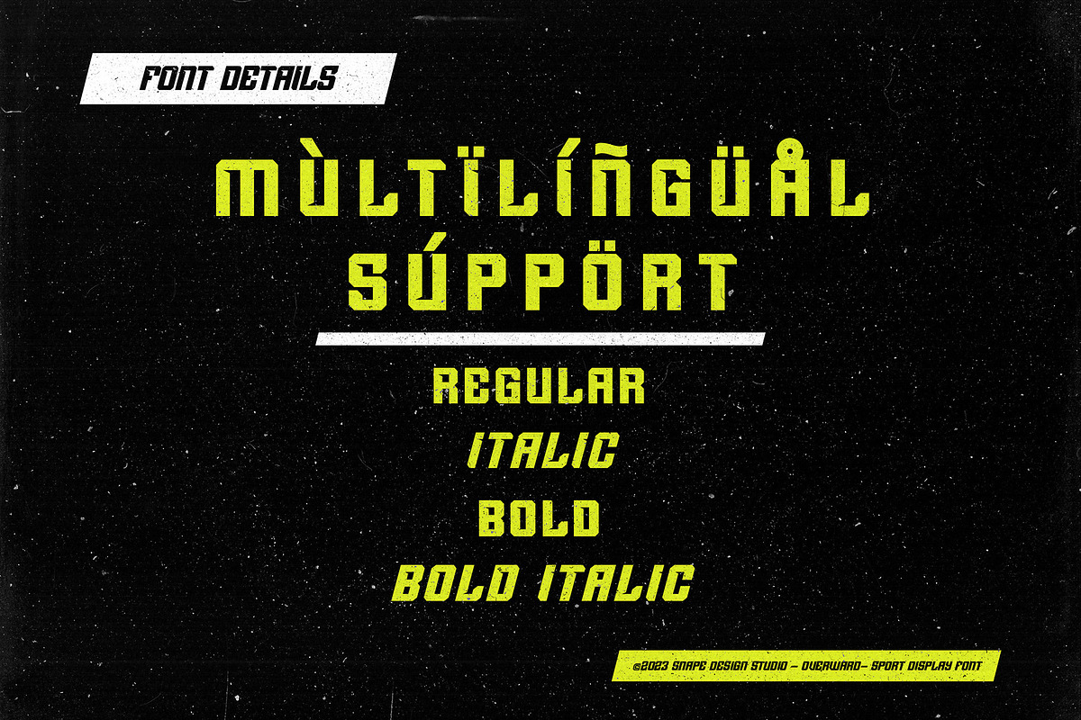 Overward - Sport Font, a Sans Serif Font by Snape Design Studio (Photo 3 of 5)