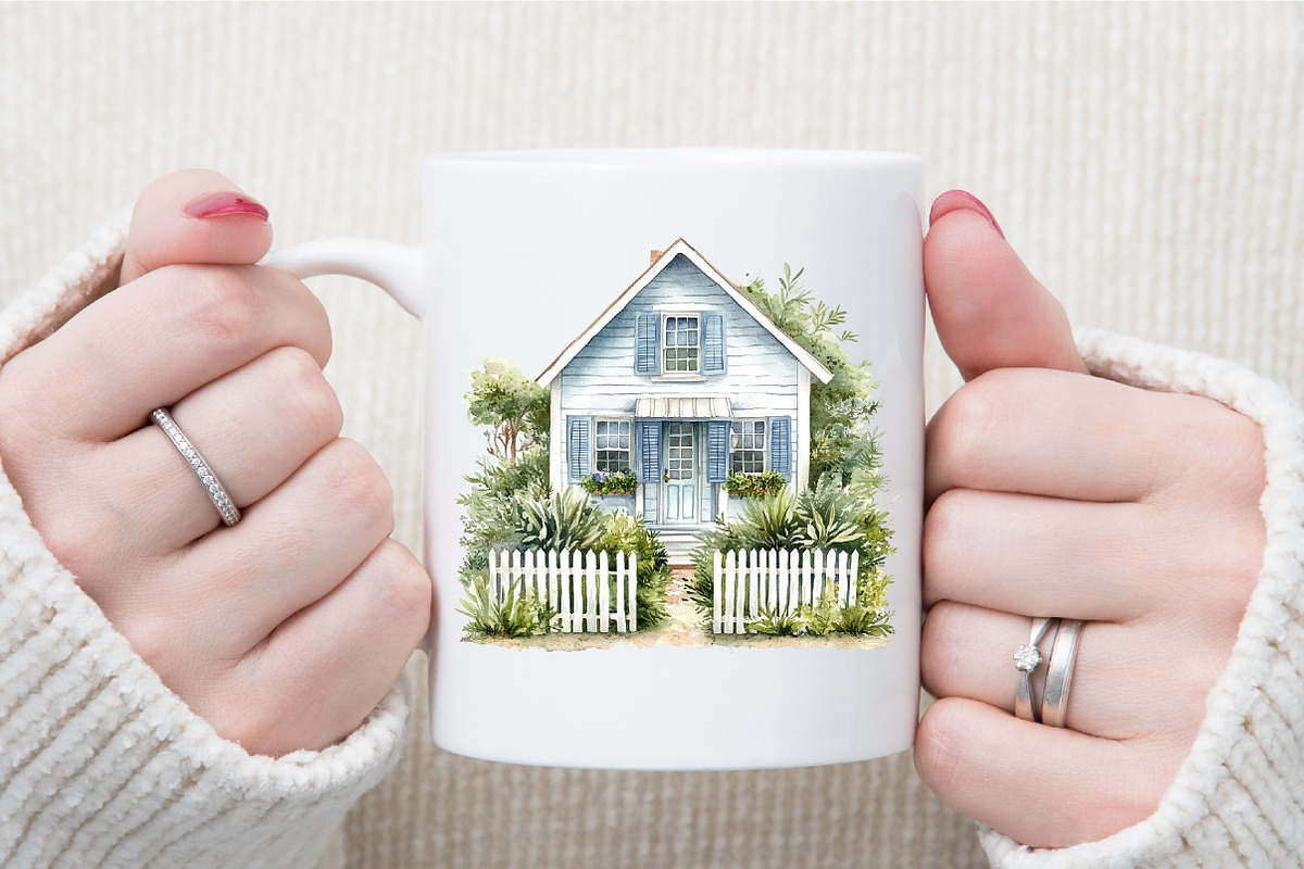 Summer Seaside Cottage Clipart, an Illustration by Sublimation Artist (Photo 5 of 6)